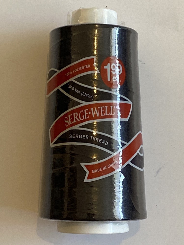 Serge-Well Serger Thread Black 3000 yds New