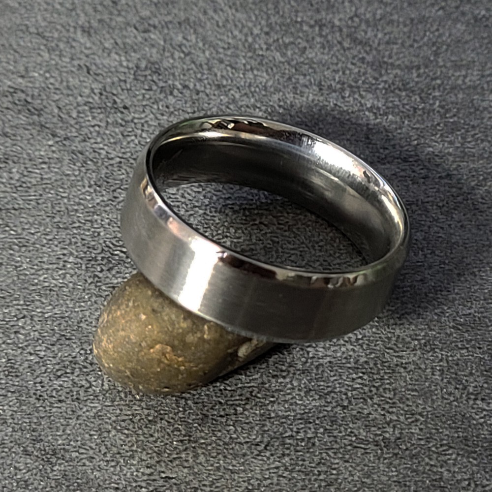 Personalized Engraved Men's Silver Wedding Ring Band - Engraved Handwriting Ring