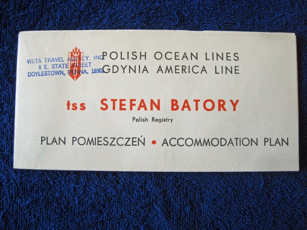 TSS STEFAN BATORY Deck Plans -- Polish Ocean Lines