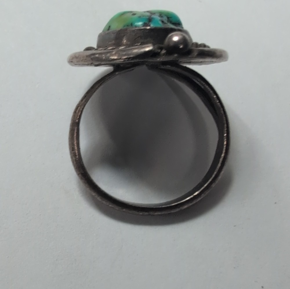 Native American Turquoise Oval Bezel Ring Ethnic Style