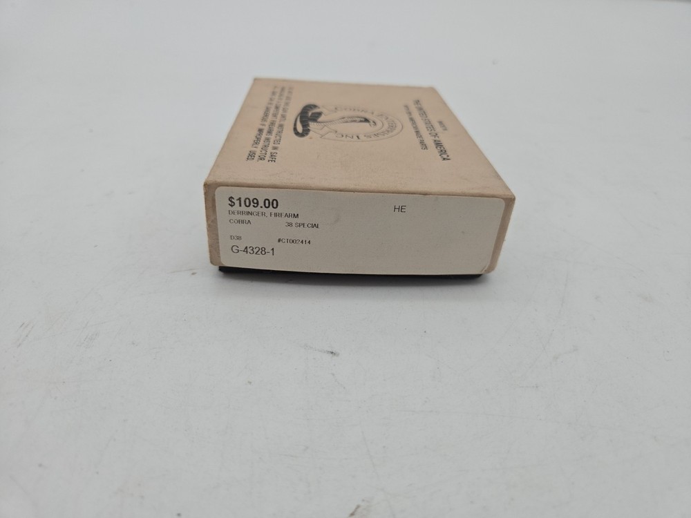 Cobra Firearms Model CB38SB .38 Caliber Derringer Empty Box w/Lock & Papers