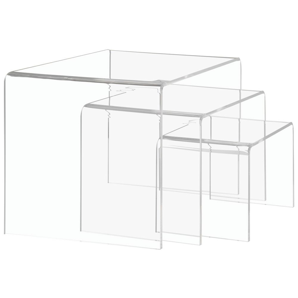 Clear Square Acrylic Risers, Set 3