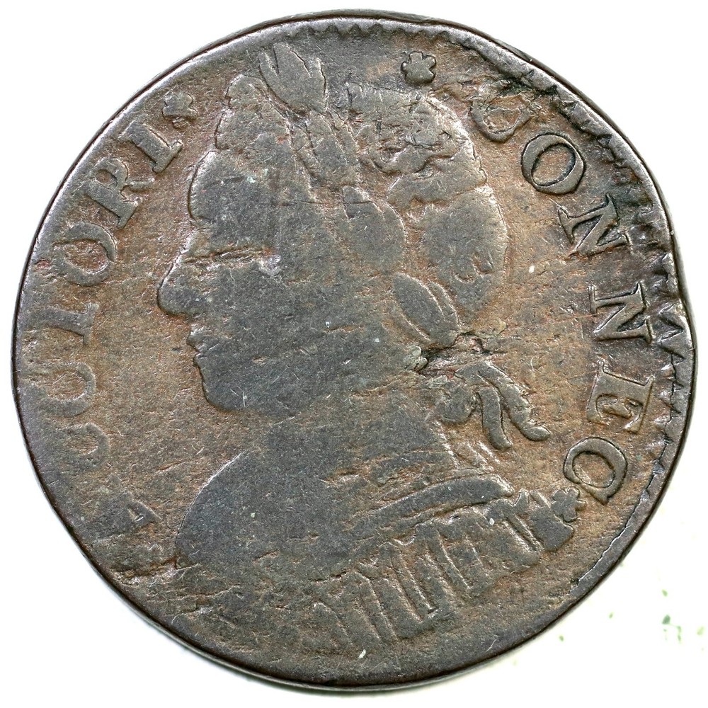 1787 M 11.1-E R-2 Connecticut Colonial Copper Coin