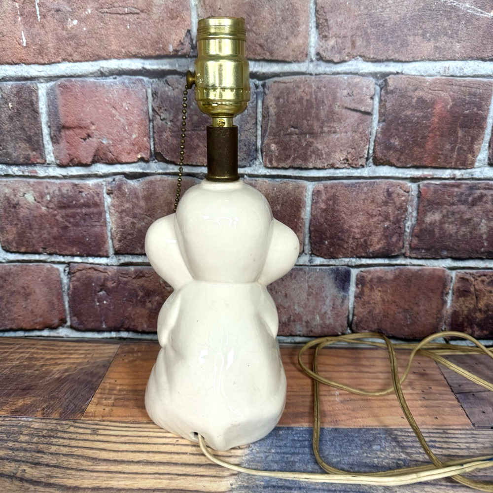 Vintage Totline Ceramic Elephant table Lamp 1940's-1950's Working! Pull Chain