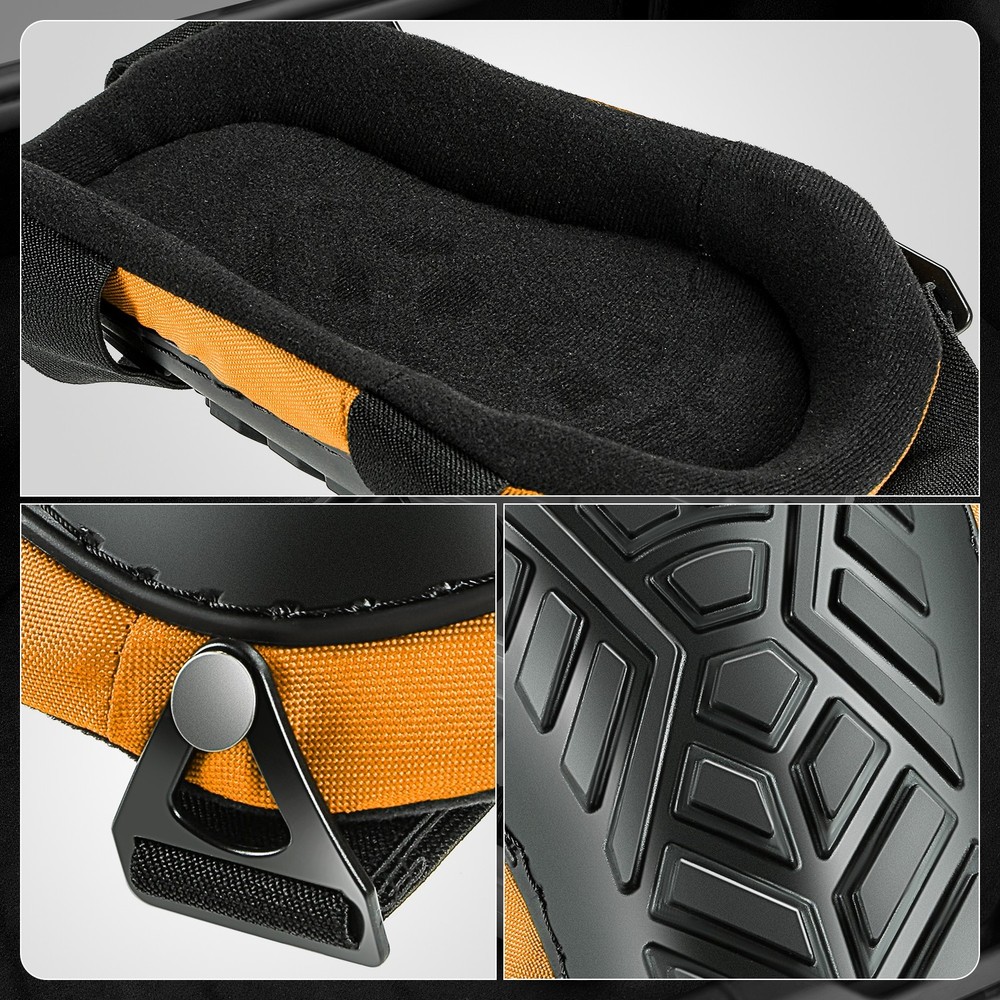 Pair Construction Work Gardening Knee Pads w/ Adjustable Easy-Fix Clips Orange