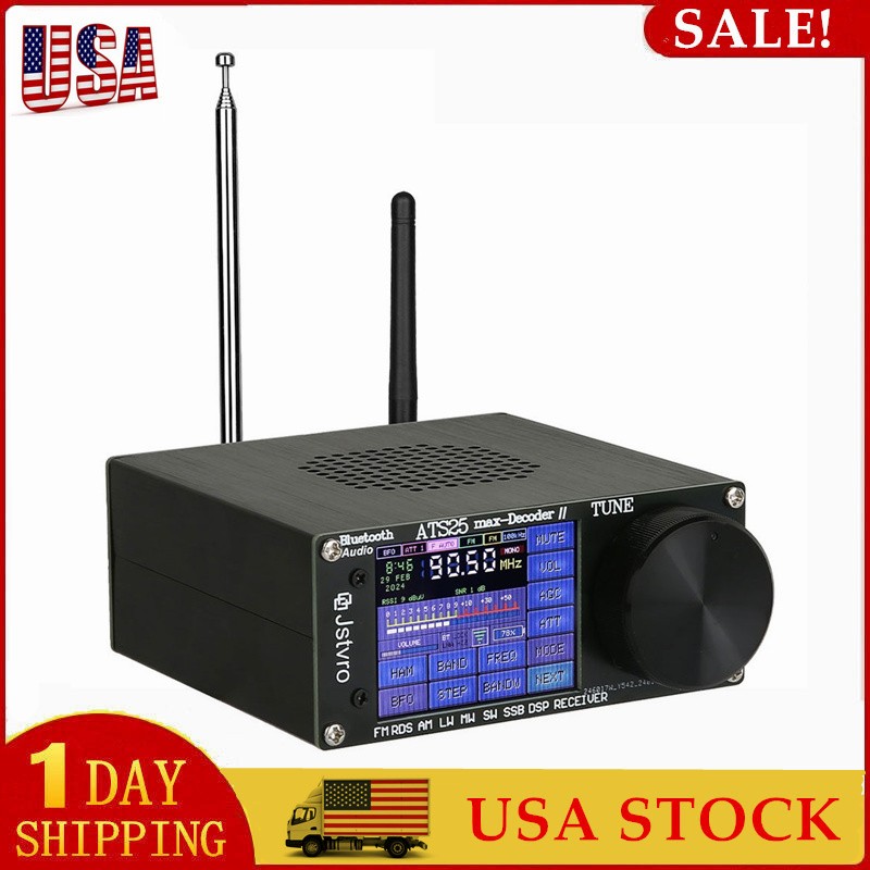ATS25 Max Decoder II Bluetooth Full Radio Receiver FM SW SSB MW Touch Screen US☆