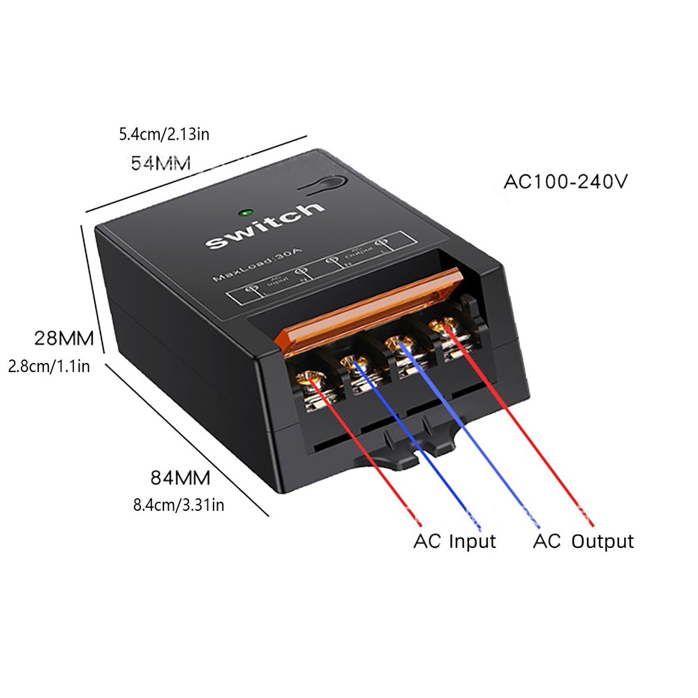 AC100V-240V 2CH Remote Control Switch Wireless Transmitter Receiver 1.5KM Range