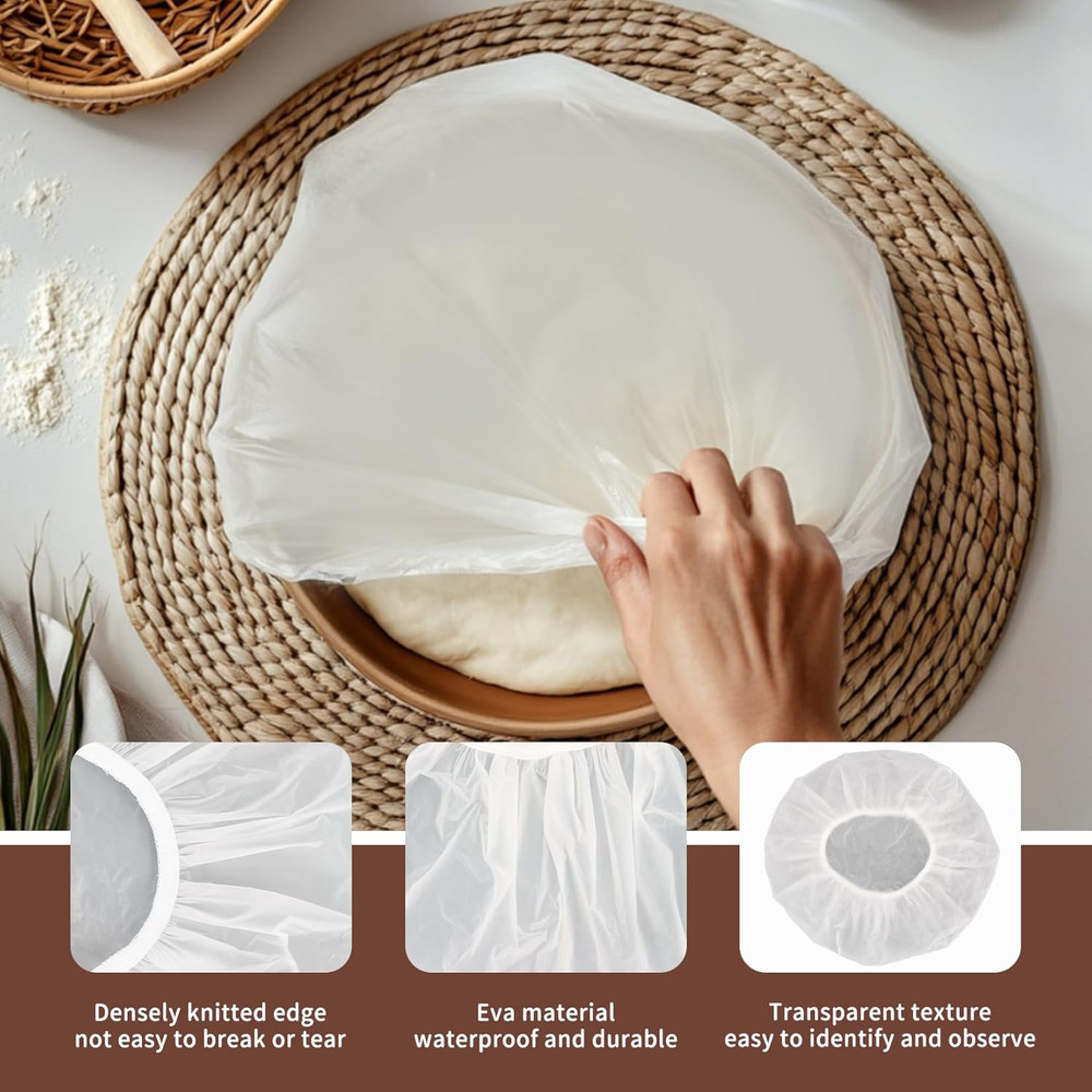 Reusable Elastic Bowl Covers for Bread Proofing - 2 Pack