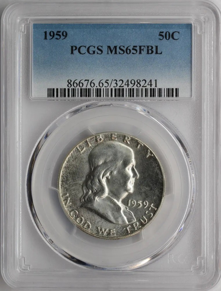 1959 Franklin Half Dollar PCGS MS65FBL