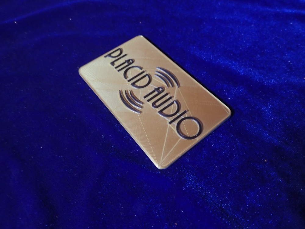 small PLACID AUDIO Microphone Stand Flag Call Letters 3D printed