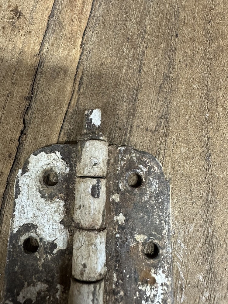 Pair Antique Door Hinges Old Original Paint