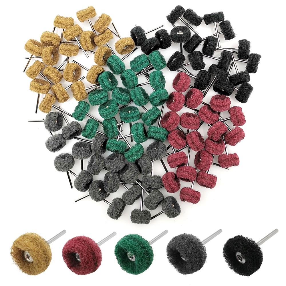100 Pack Abrasive Polishing Deburring Buffing Wheels Rotary Tool Accessories