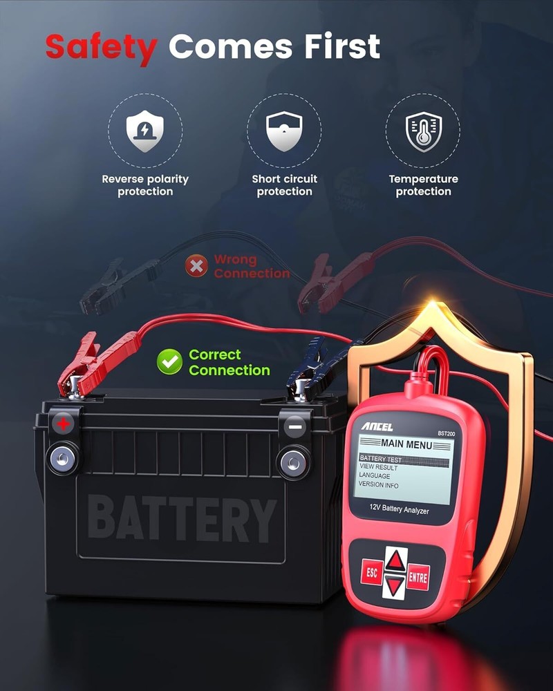 Ancel BST200 Auto 12V Battery Load Tester 100-1100 CCA Charging Analyzer Tool