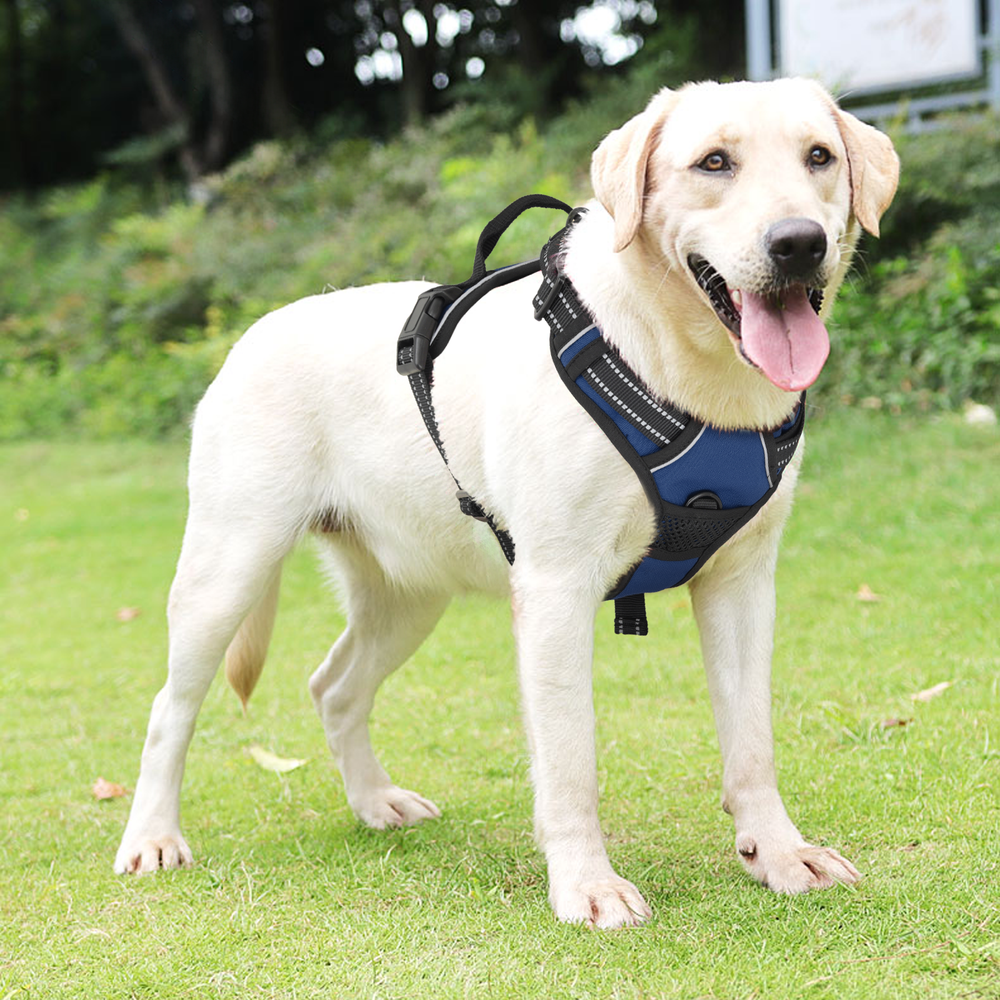 Soft & Comfortable No Pull Reflective Dog Pet Harness Adjustable w/Padded Handle