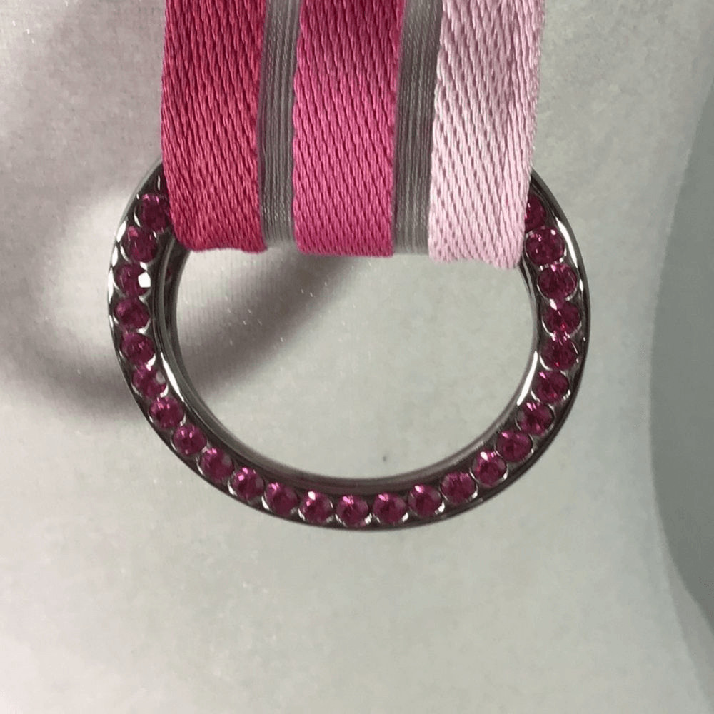 Belt Double Ring Rhinestone Cloth Barbiecore Pink Belt