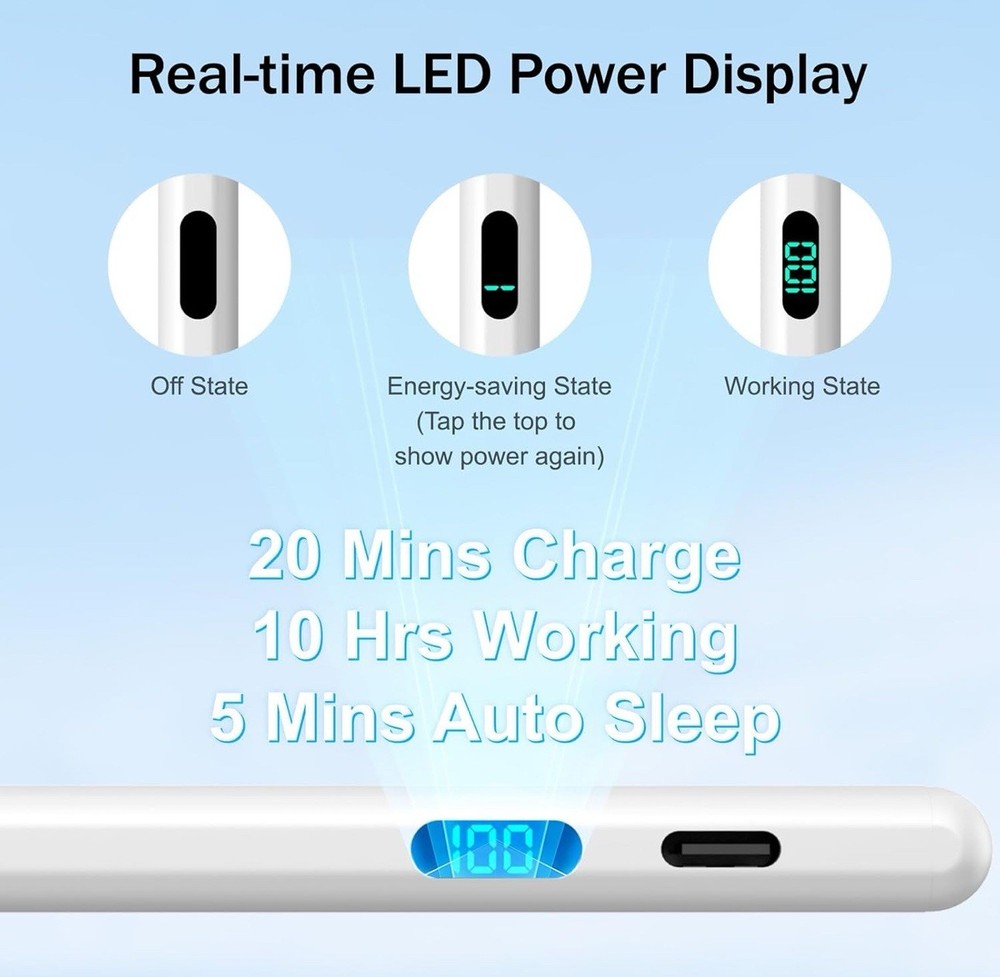 Stylus Pen Digital Display 1.2mm Tip for iPad Pro & Touch Screen Tablets