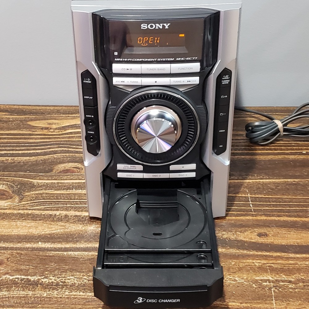 Sony MHC-EC77 3 CD Changer Mini Hi-Fi Component System Only Tested
