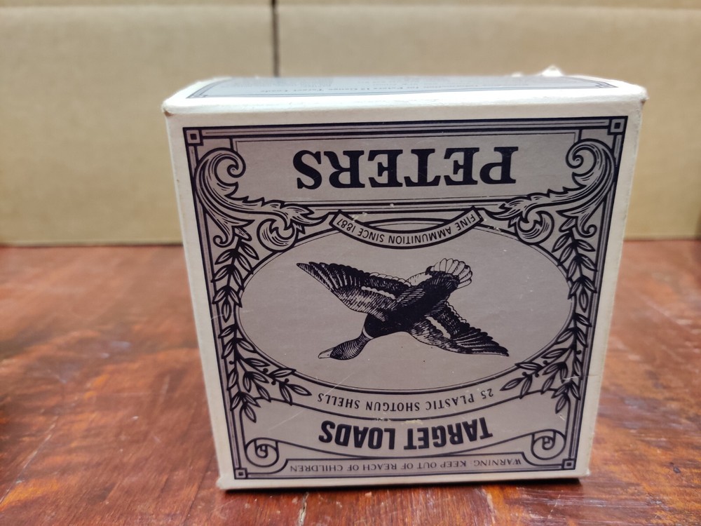 PETERS LIGHT TARGET LOAD Plastic Shotgun Shells, Empty Cardboard Box 12 Ga