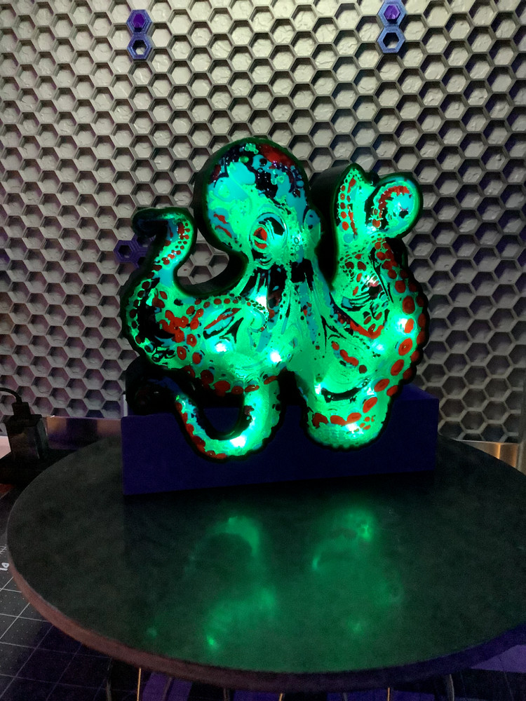 OCTOPUS Custom Printed LIGHT BOX LAMP LED Retirement, Birthday Gift,