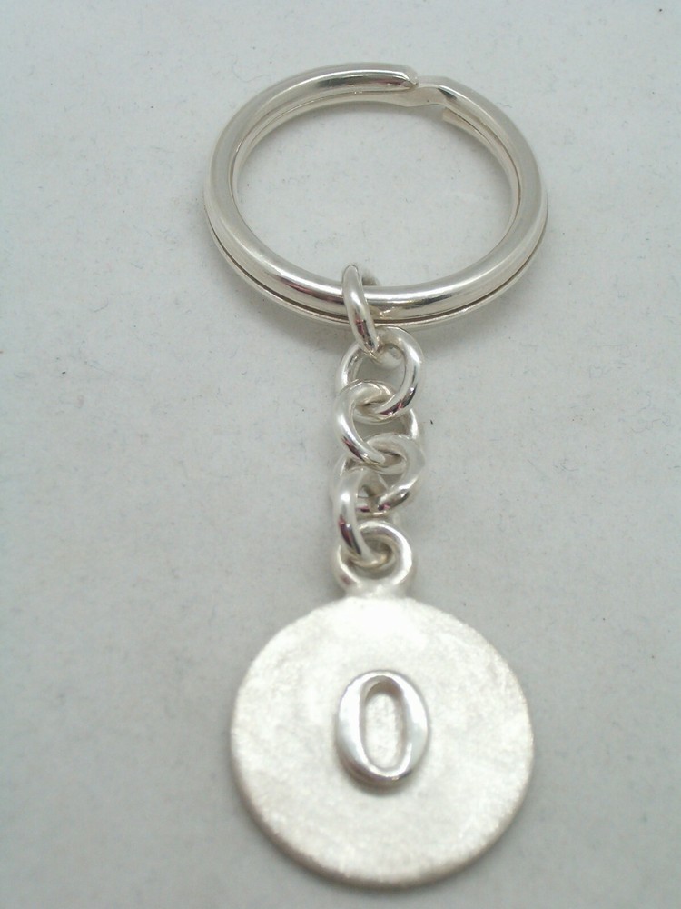 Keychain with letter - O - 925 Silver - initial - alphabet - breeze -