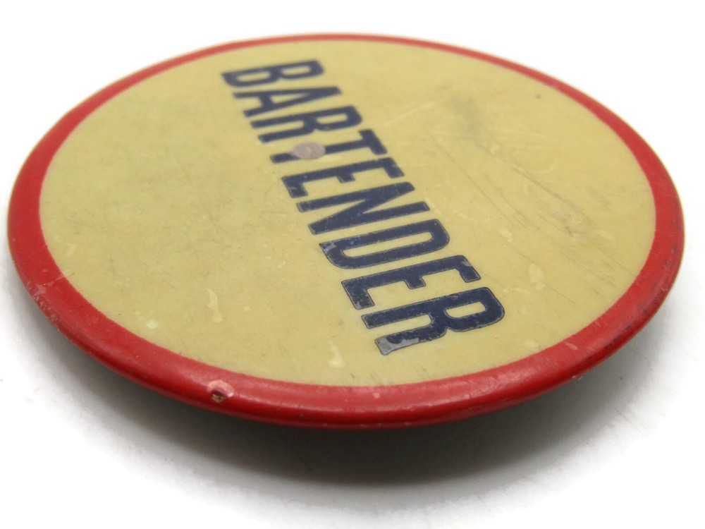 Bartender Lettered Vintage Button