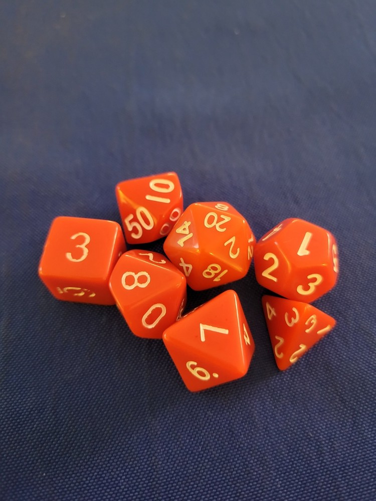 7 Piece Polyhedral Red Dice Set - Dungeons and Dragons Pathfinder