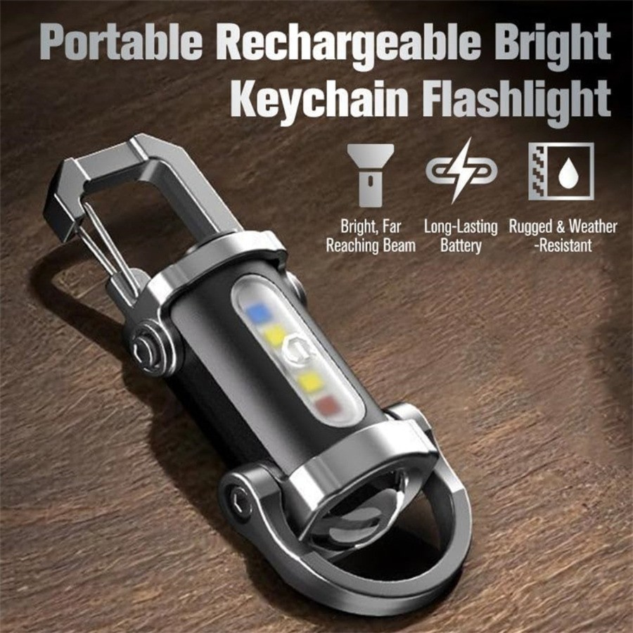 Portable Rechargeable Bright Keychain Flashlight Phone Charger,Emboadlie Mode AE