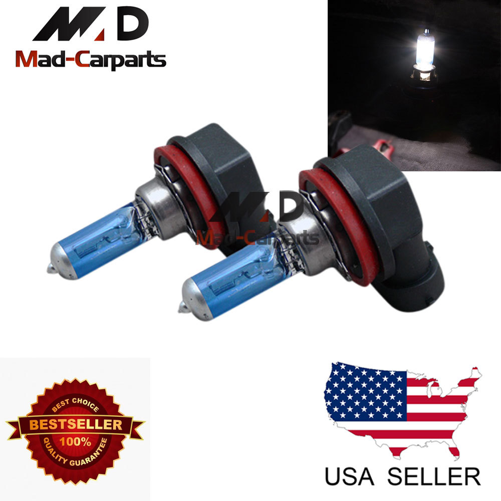 H11 55w Halogen Xenon Headlight Replacement 2x Light Bulb Lamp 6000K White