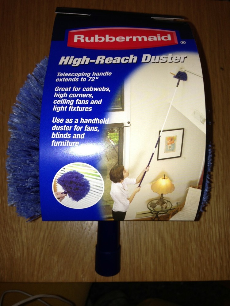 Rubbermaid Cobweb Duster Head Blue Knocks Down Spider Web Telescopic Replacement