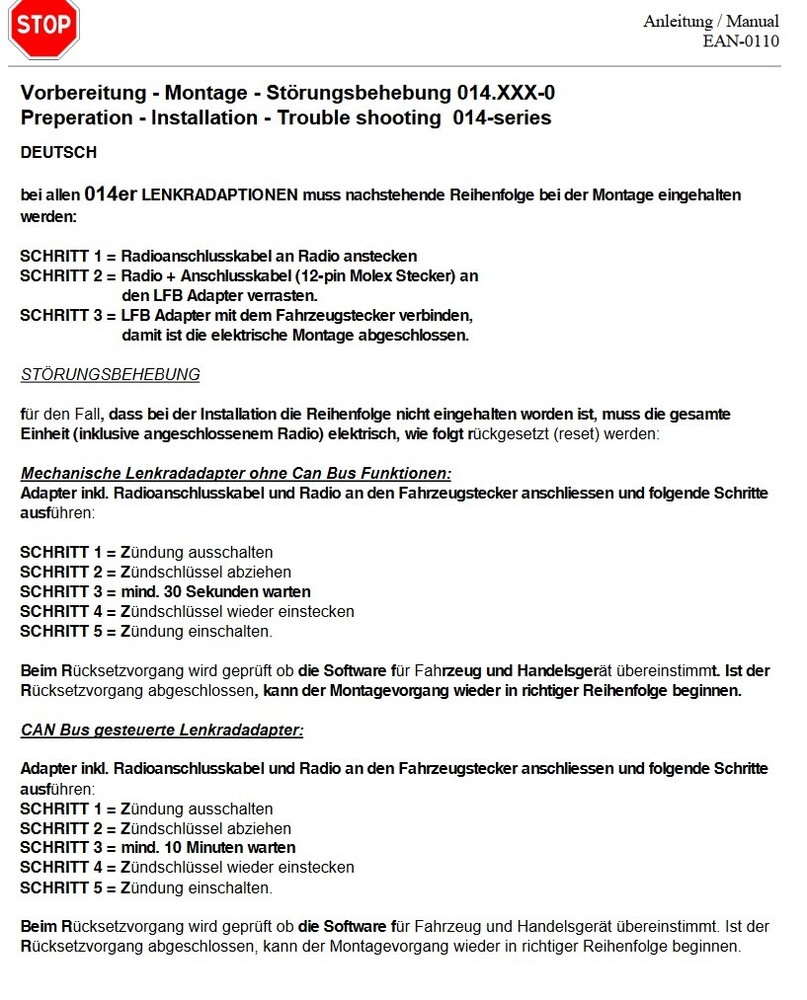 RTA 014.100-0 Lenkradadapter Compatible With Audi A4 (Type B5) Models 1994 -
