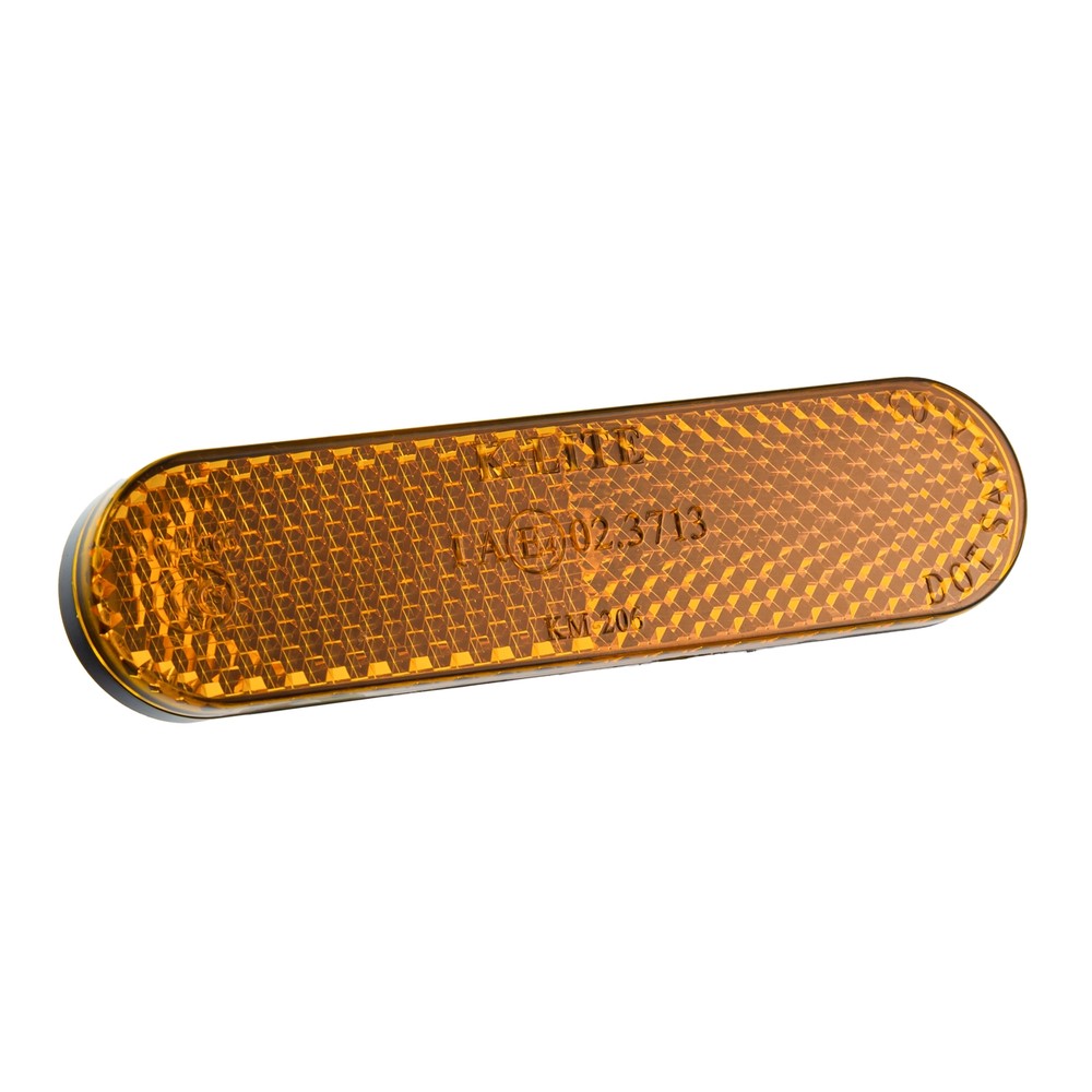 Reflector Classic Yellow Threaded Bolt M5 96x24 Rounded Motorcycle License Plate