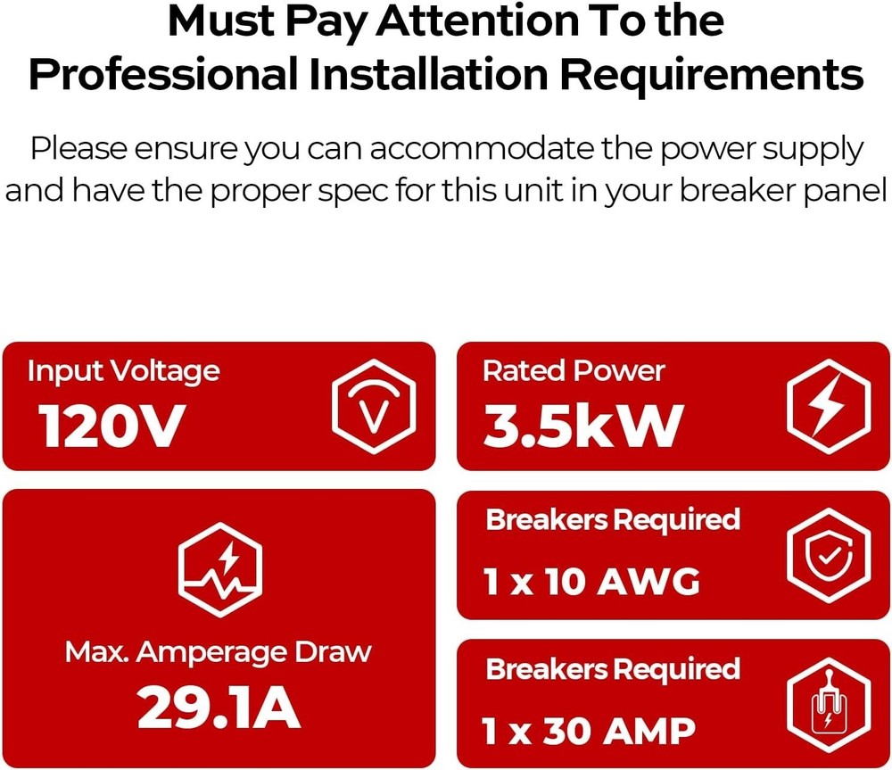 3500W Electric Tankless Water Heater Instant Hot Water Heater for Under Sink