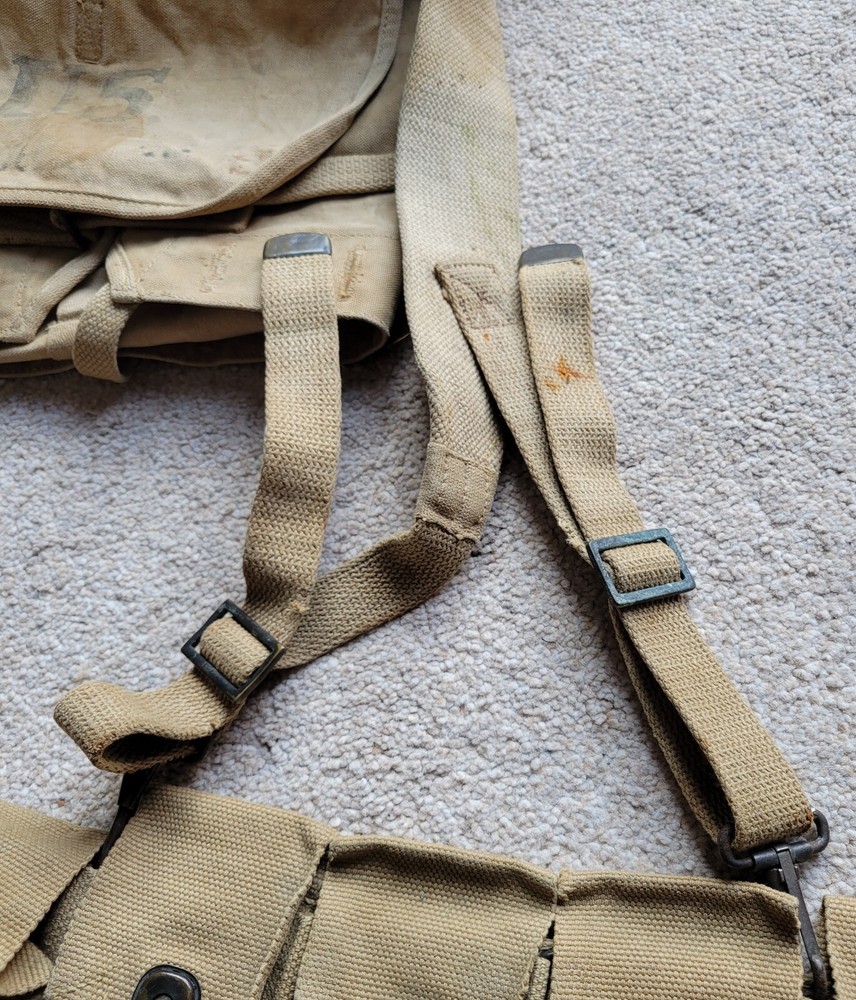 WW1 1915 DATED NAMED WW1 US ARMY WEBBING SET - 116 INFANTRY REGIMENT