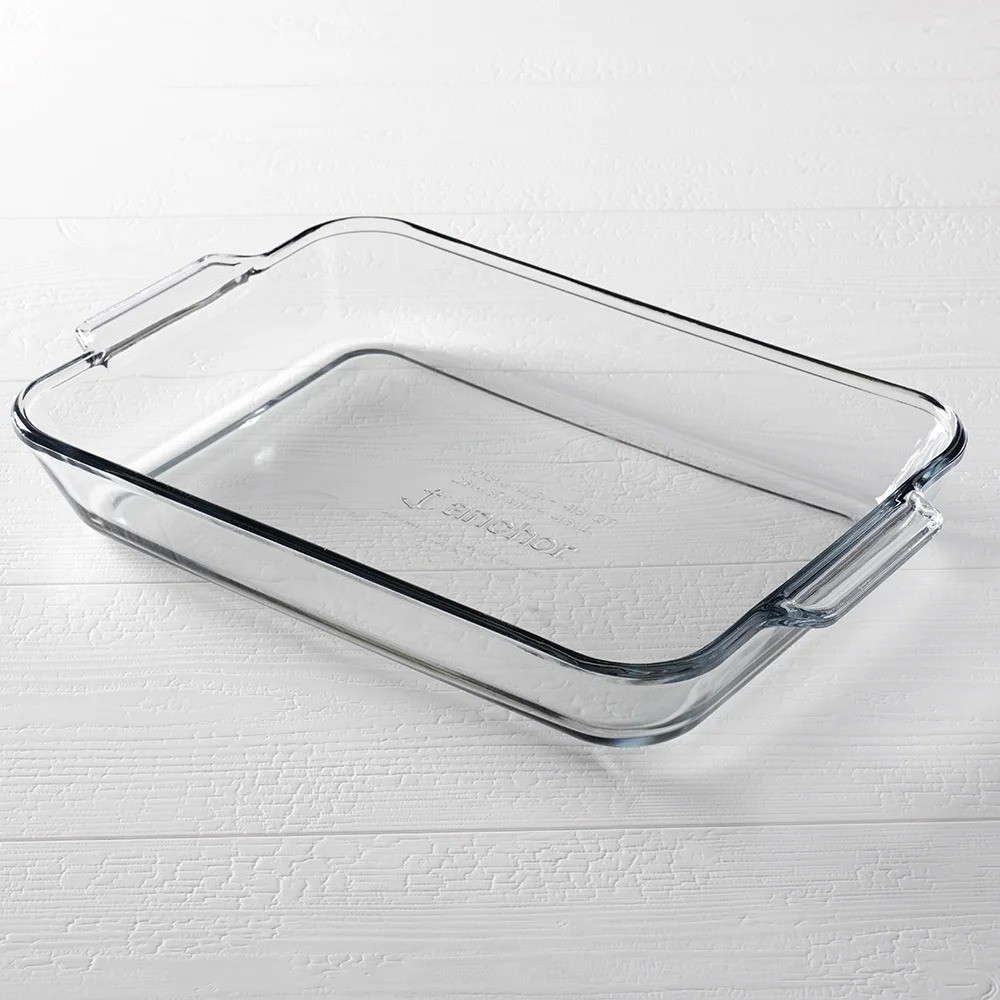 Rectangular Clear Tempered Glass Baking Dish 5 Quart Oven Safe