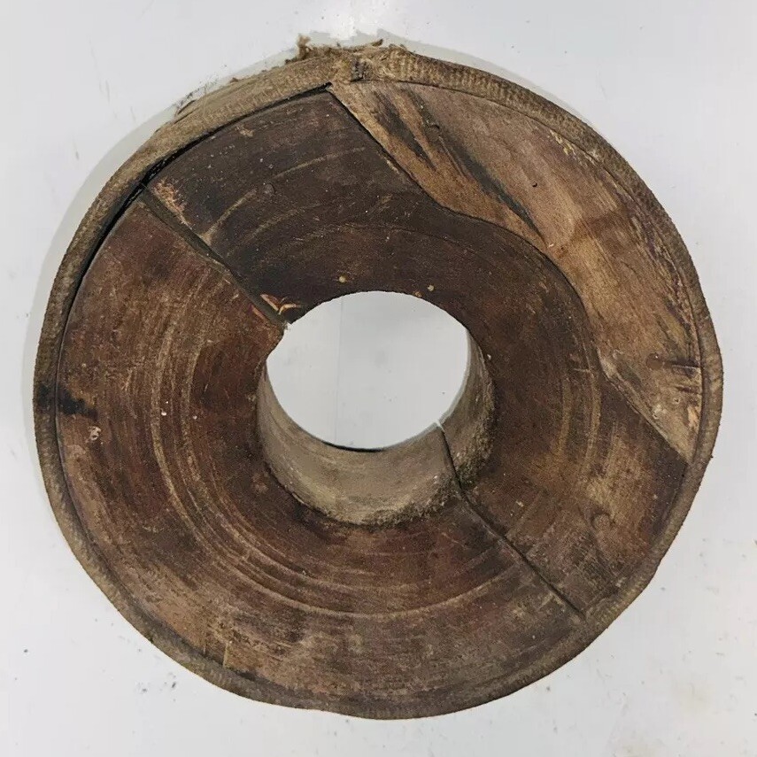 Wood Flat Belt Pulley Decorative Primitive Steampunk Mill 8.5" D