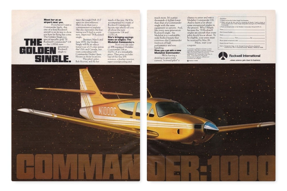 1978 Aero Commander 114 Aircraft ad 1/10/2024d