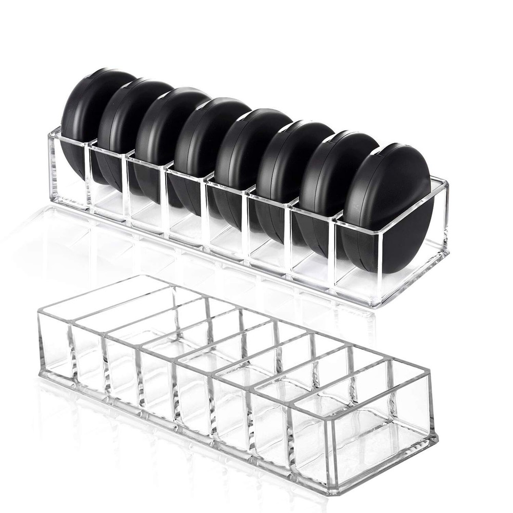 2 Pcs Clear Acrylic Compact Organizer Blushes Highlighters Eyeshadow Makeup O...