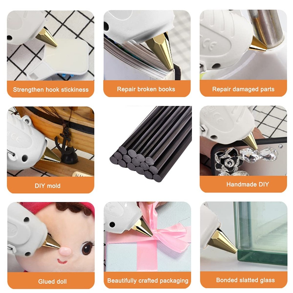 Full Size Black Hot Glue Sticks