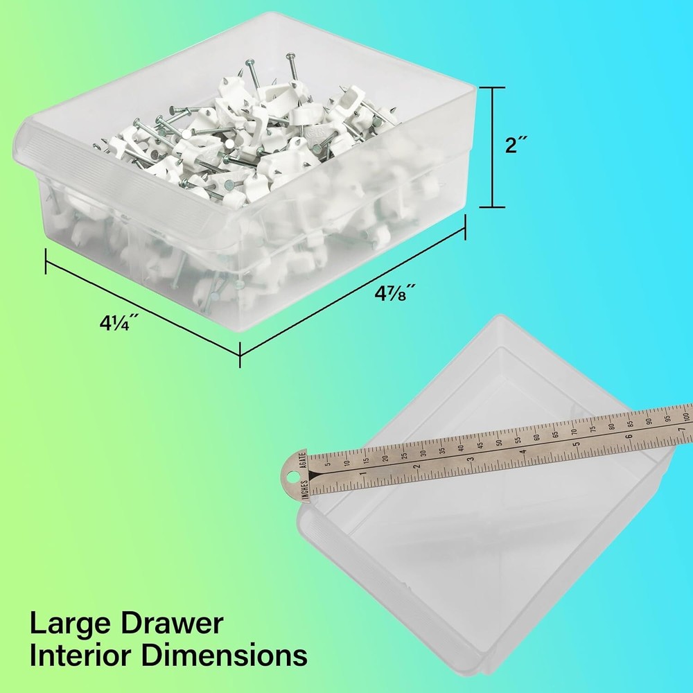 24 Drawer Plastic Parts Storage Hardware Craft Cabinet Stackable for Workshop