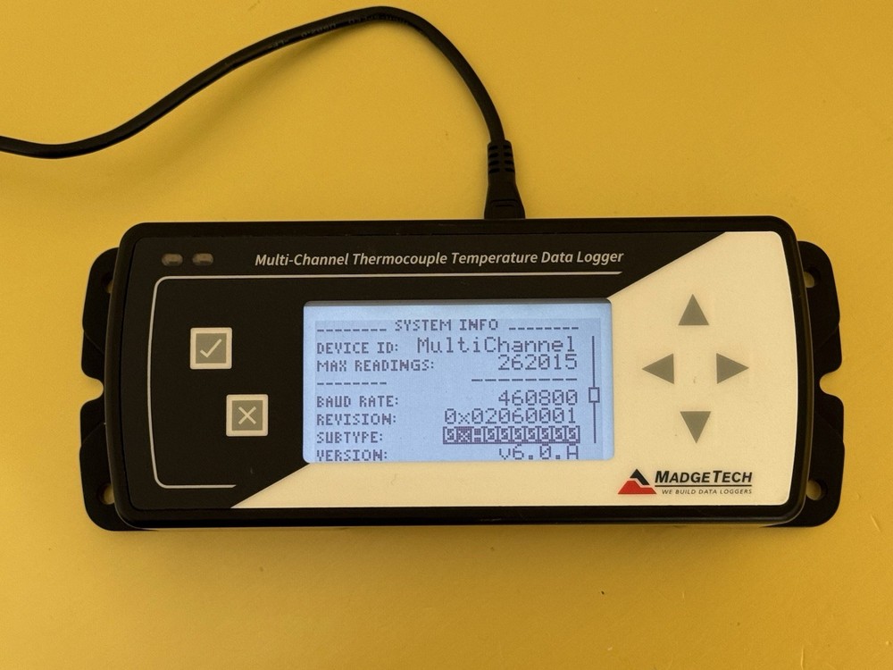 MadgeTech TCTempX8LCD 8-Channel Thermocouple Data Logger with LCD Display