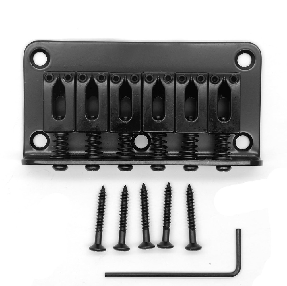 78mm Fixed Hardtail Bridge for 6 String Fender Strat Tele Electric Guitar (Bl...