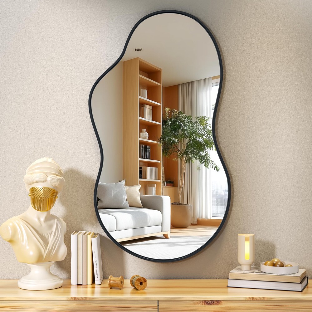 Irregular Wall Mirror - 35"x20" Asymmetrical Mirror, Modern Decorative Mirror...
