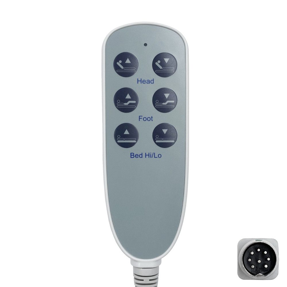 Electric Adjustable Bed Remote 6 Button 8 Pin Bed Hand Control Replacement