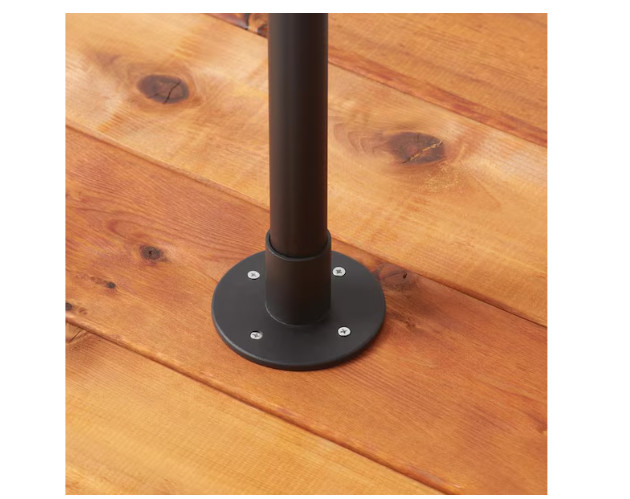 Hampton Bay 9.8 ft. String Light Pole in Black (1-Pack)