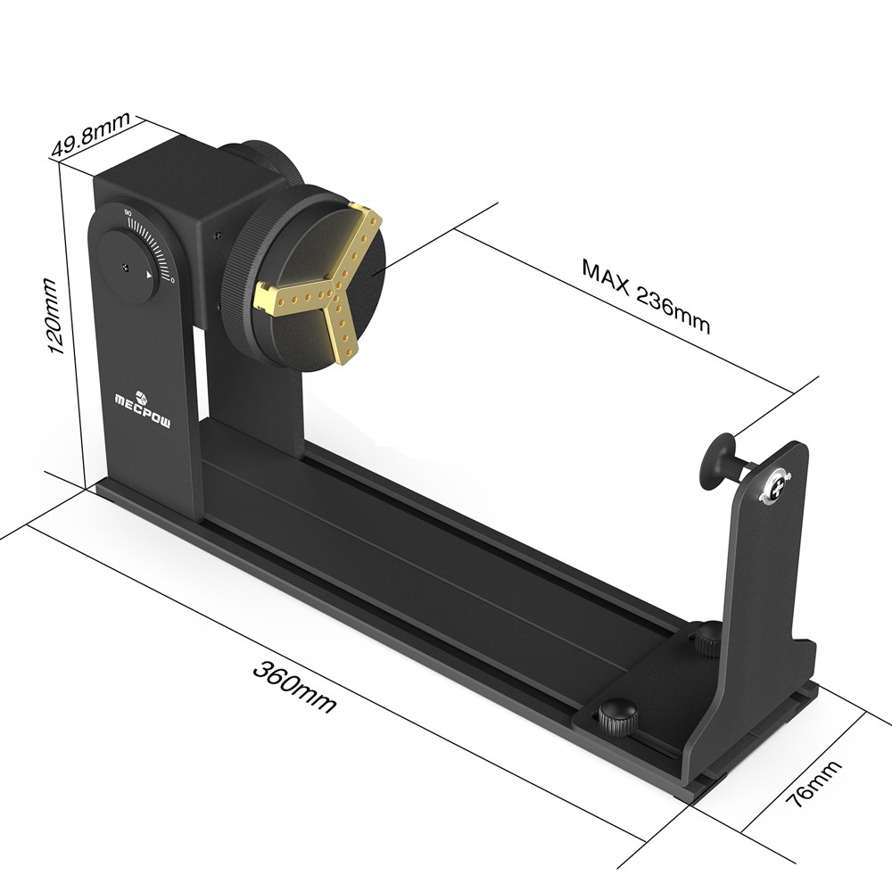 Mecpow Rotary Roller Module+Versatile Jaws,90°Angle Adjustment,360°Rotary Chunk