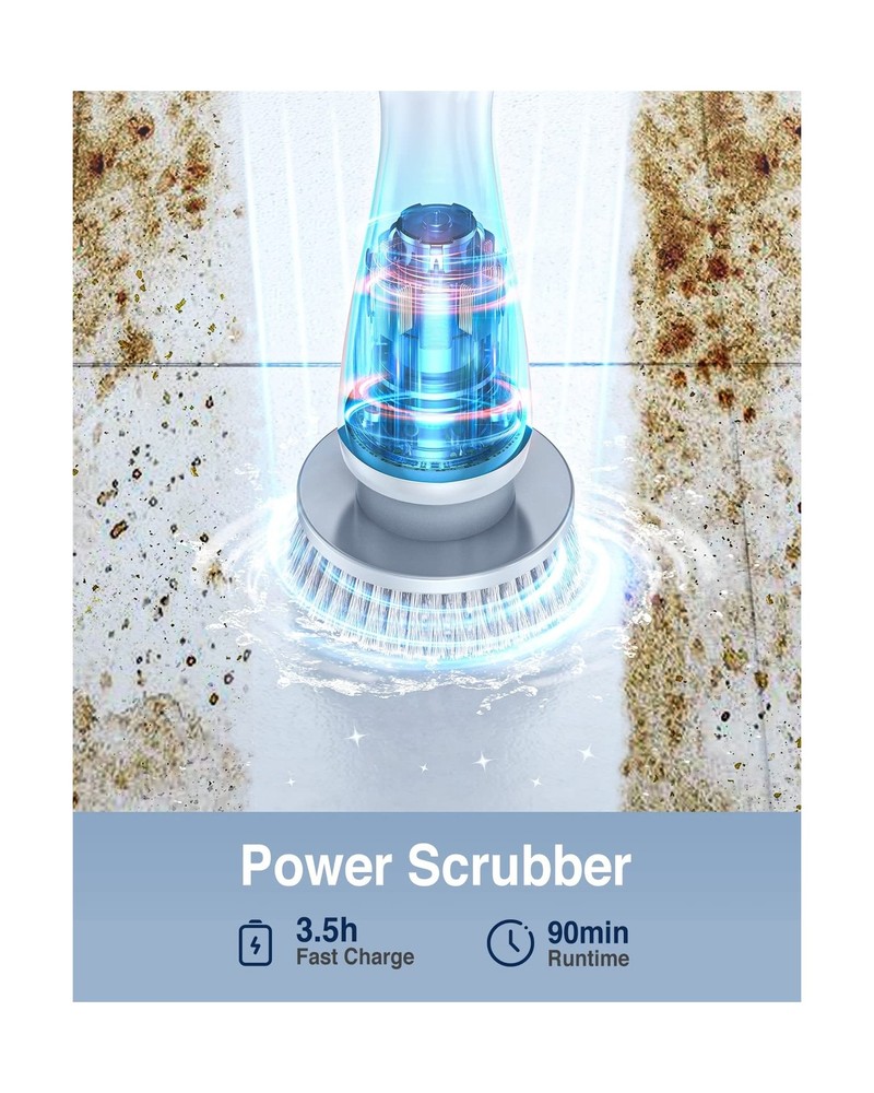 LABIGO Electric Spin Scrubber LA1 Pro, Cordless Spin Scrubber with 4 Replacea...