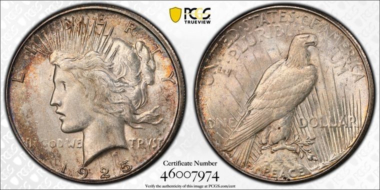 1925-S Peace Silver Dollar NGC MS 63 - T159