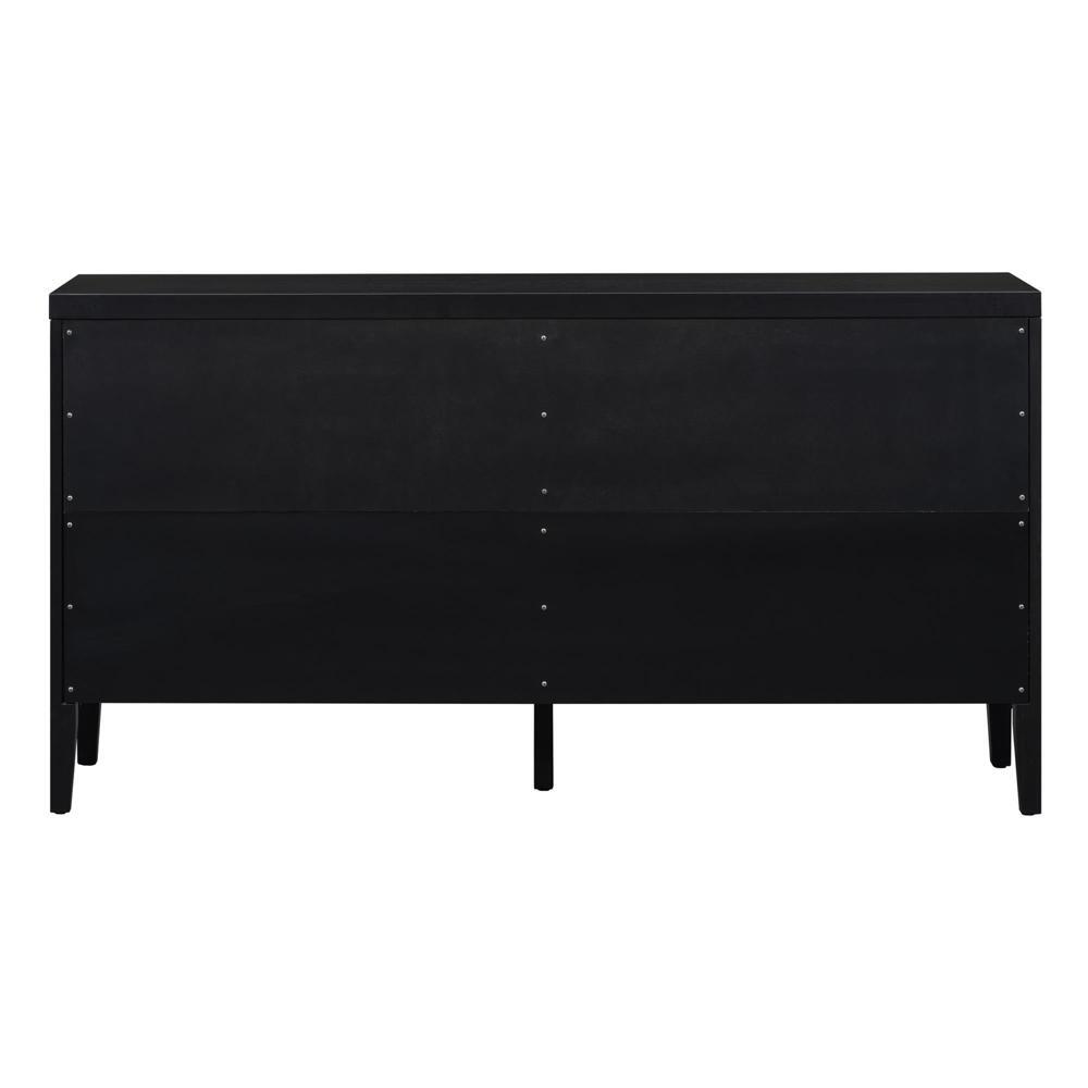Stability and Durability Retro Sideboard Cabinet with Four Doors Black