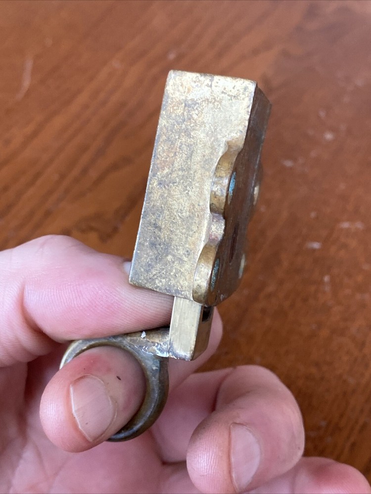 Antique Brass Pull Ring Transom Window Latch Catch Awning Sash Lock Finger Loop