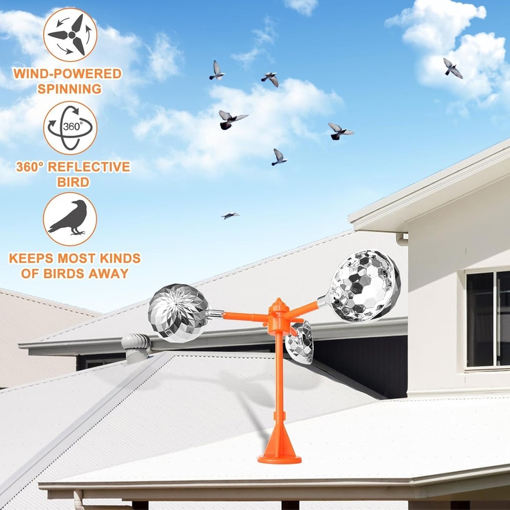 Bird Reflective Spinning Deterrent Devices for Outside Keep Orange - Standard